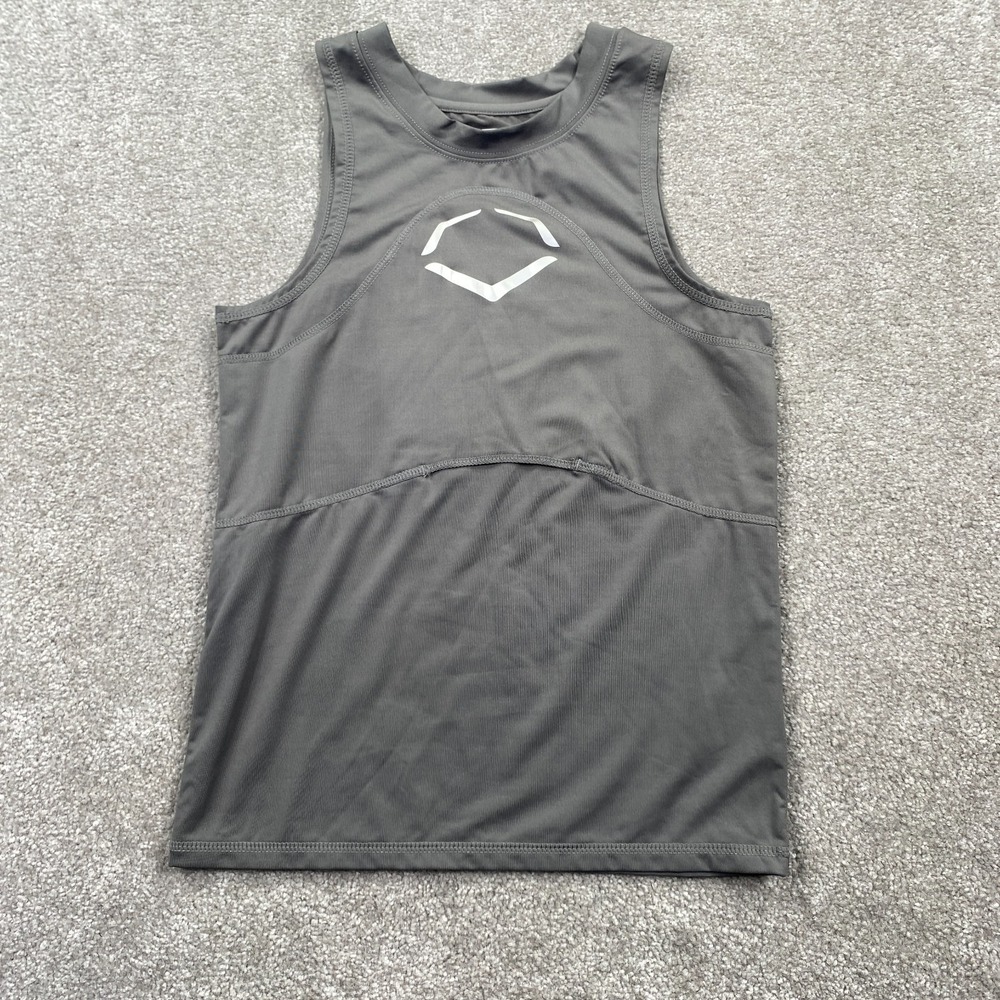 EvoShield Chest Guard Crew Neck Shirt Top Sleeveless Youth Boy's Size L Gray